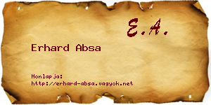 Erhard Absa névjegykártya